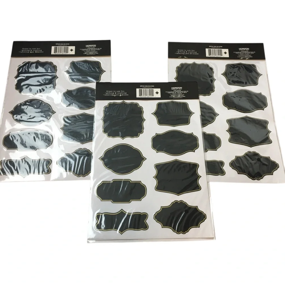 Jar Labels Chalkboard Style Black Organizing Labeling Pantry Crafts Gifts NWT